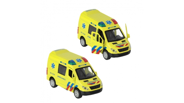 112 Pull-Back Ambulance Bus 1:34 + Licht en Geluid