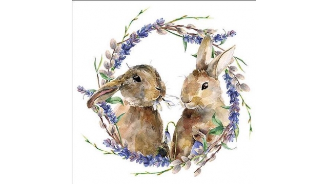 Ambiente Rabbit Wreath papieren servetten