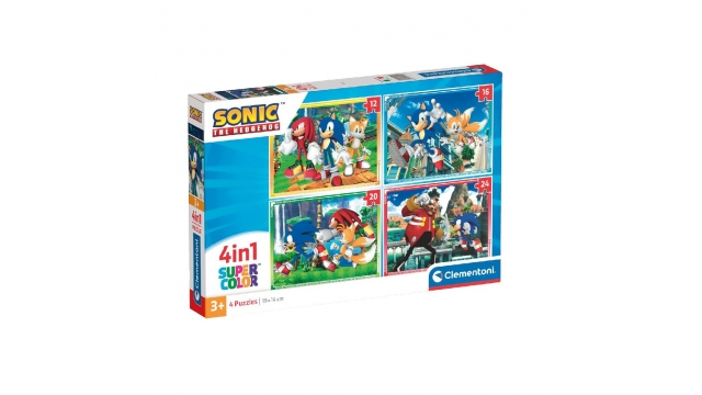 Clementoni Supercolor 4in1 Puzzel Sonic the Hedgehog 12-24 Stukjes