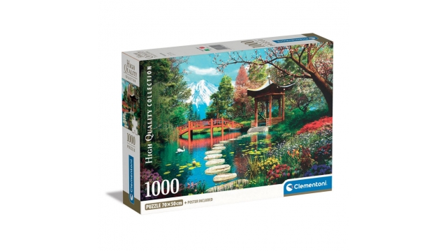 Clementoni High Quality Collection Puzzel + Poster Tuinen van Fuji 1000 Stukjes