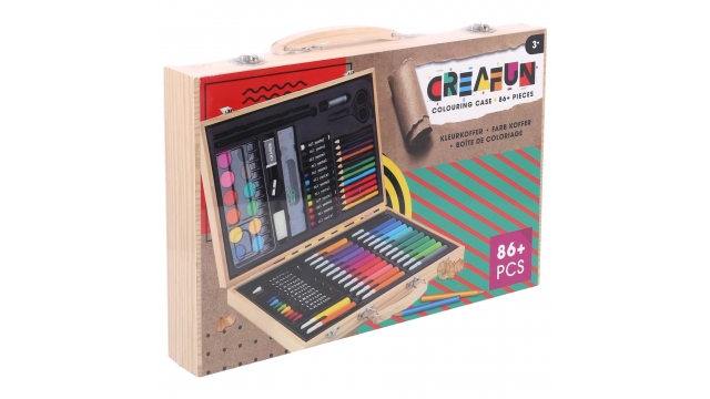 Creafun Houten Kleurkoffer 86-delig