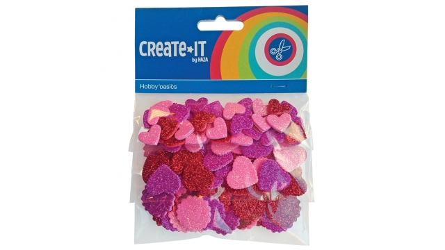 Create It Hobbyset Foam Hartjes Glitter