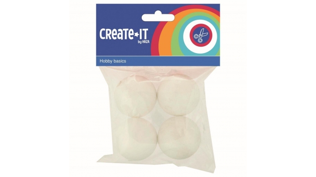 Create It Polystyreen Bollen 4.5 cm 4 Stuks