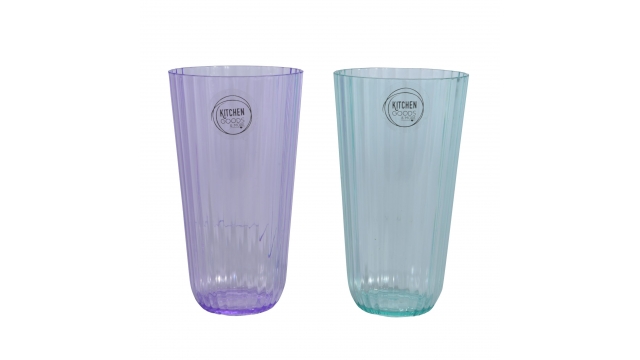 Drinkglas Kunststof 2 Assorti Kleur 15cm