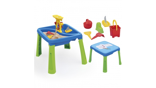 Dolu 3077 3-in-1 Zand/Watertafel met Tekentafel Blauw/Groen