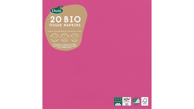 Duni Servetten Bio 3-laags 33 X 33 Cm Papier Fuchsia 20 Stuks