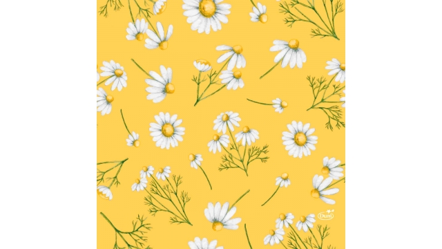 Duni Tissue servet 33x33 cm Pretty Daisy Yellow 3-laags