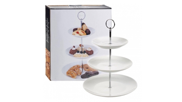 Exccellent Houseware Etagere Porselein 3laags 36cm Hoog