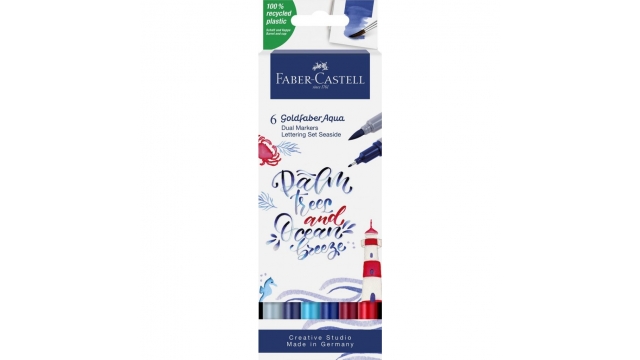 Faber Castell FC-164519 Duo Aquarelmarker Goldfaber Seaside 6 Stuks