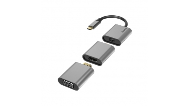 Hama Video-adapter-set 6in1 USB-C Mini-DisplayPort HDMI VGA Aluminium