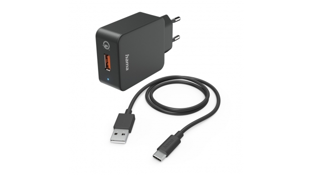 Hama Snellader Met Oplaadkabel USB-C Qualcomm® 19,5 W 1,5 M Zwart