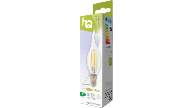 HQ HQLFE14FLTP002 Led Retro Filament Lamp E14 Dimbaar Gebogen Kaars 4 W 345 Lm 2700 K