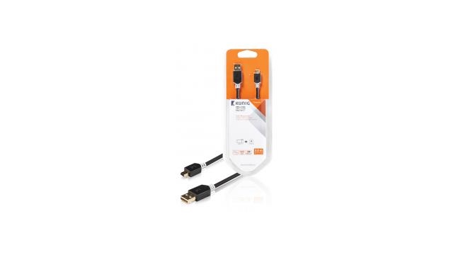 König KNC60300E30 Usb 2.0 Kabel A Male - Mini 5-pins Male 3,00 M Grijs