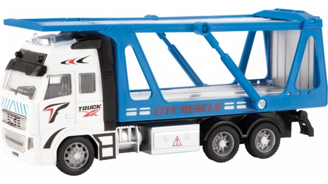 Metal Autotransport Vrachtwagen 1:38 Blauw 12cm