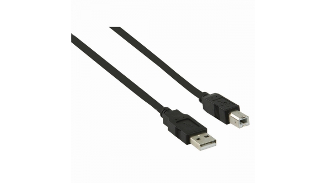 Nedis CCGB60100BK50 Usb-kabel Usb 2.0 Usb-a Male Usb-b Male 480 Mbps Vernikkeld 5.00 M Rond Pvc Zwart Blister