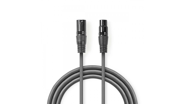 Nedis COTH15010GY30 Gebalanceerde Xlr-audiokabel Xlr 3-pins Male - Xlr 3-pins Female 3,0 M Grijs