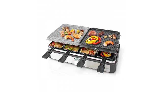 Nedis FCRA300FBK8 Gourmet Raclette Steen Grill voor 8 Personen