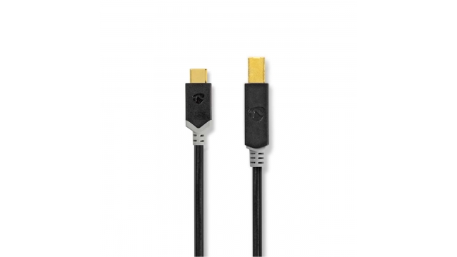 Nedis CCBW60651AT20 Usb-kabel Usb 2.0 Usb-c™ Male Usb-b Male 480 Mbps Verguld 2.00 M Rond Pvc Antraciet Doos