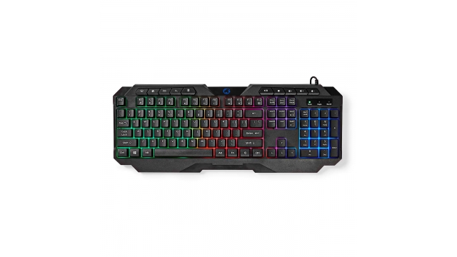 Nedis GKBD110BKUS Bedraad Gaming Toetsenbord Usb Type-a Membrane Toetsen Led Qwerty Us Internationaal Lengte Stroomkabel: 1.30 M Multimedia