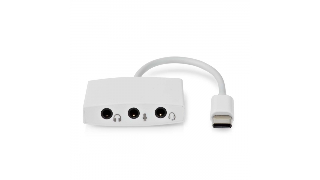 Nedis CCGP65900WT01 Usb-c™ Adapter Usb 2.0 Usb-c™ Male 3,5 Mm Female 0.10 M Rond Vernikkeld Abs / Pvc Wit Envelop