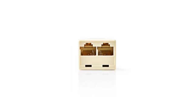 Nedis CTGB90991IY Telecom-netwerksplitter Rj45 Female 2x Rj45 Female Vernikkeld Ivoor Pvc Doos