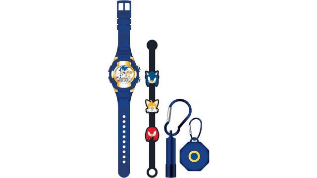 Accutime Sonic Horloge Cadeau Set Blauw/Geel