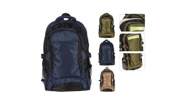 Rugzak 30L Bruin/Blauw/Groen Assorti