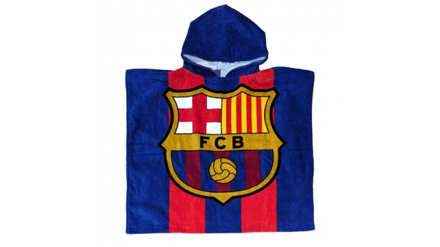 FC Barcelona Badponcho 60x120 cm Blauw/Rood