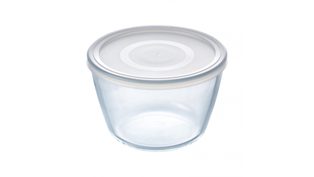 Pyrex Cook and Freeze Ronde Glazen Vershoudschaal met Deksel 1.6L