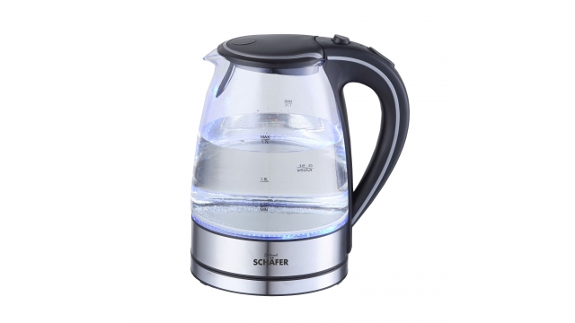 Schäfer Glazen Waterkoker 1.7L 2200W RVS/Zwart