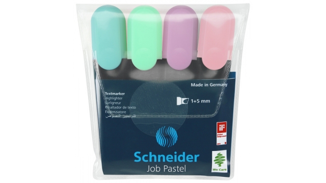 Schneider S-115098 Highlighter Job Pastel Kleur Ass. Etui A 4st.