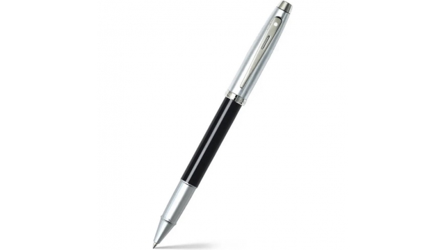 Sheaffer SF-E1931351 Rollerball 100 M Glossy Black Barrel Brushed Chrome Cap Nickel Plated