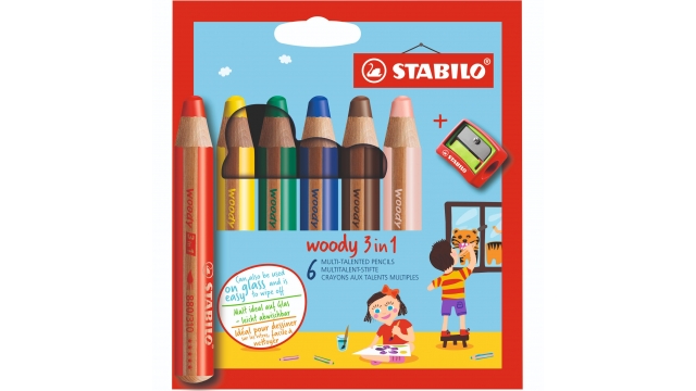 Stabilo Woody 3in1 Potloden 6 Stuks