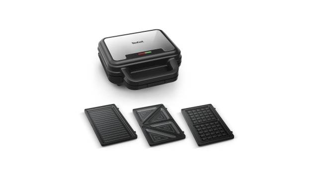 Tefal SW383D UltraCompact Wafel-Tosti-IJzer & Contactgrill RVS/Zwart