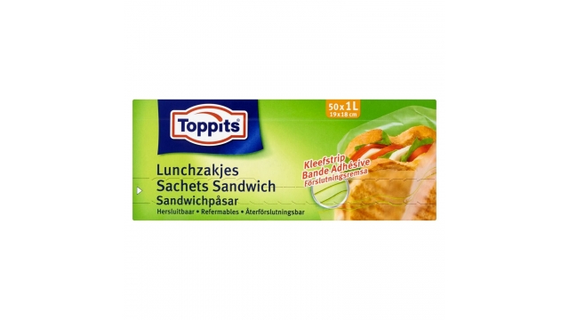 Toppits Lunchzakjes Hersluitbaar 1L 50 Stuks