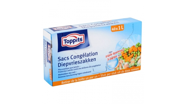 Toppits Diepvrieszakjes 1L 40 Stuks