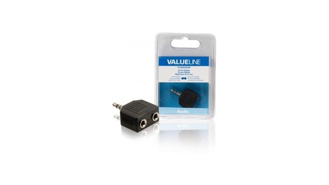 Valueline VLAB22945B Audio-splitter 3,5 mm Male - 2x Female Zwart