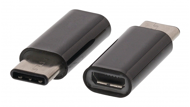 Valueline VLCP60910B Usb 2.0-adapter Usb-c Male - Usb Micro-b Female Zwart